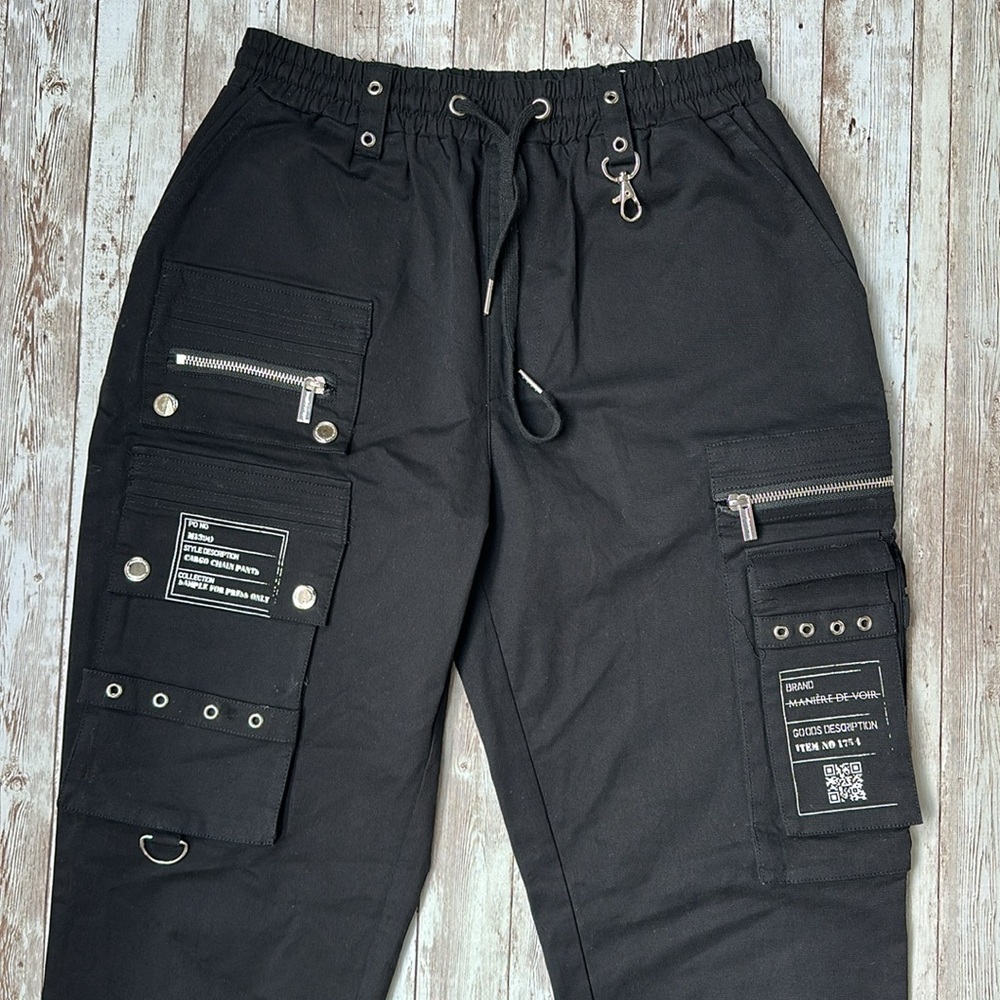 Maniere De Voir Black Cargo Joggers - Picture 3 of 16